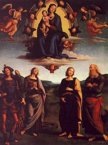 Pietro Perugino The Virgin and Child with Saints France oil painting art